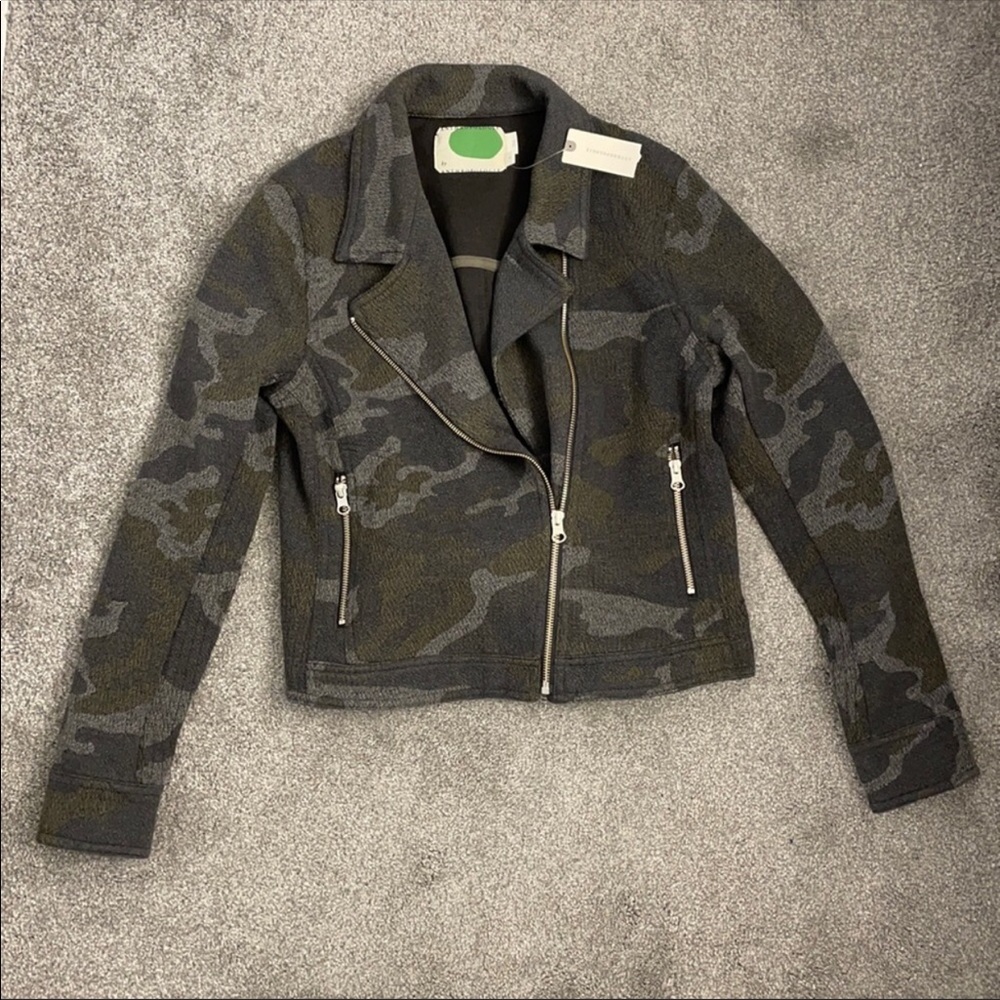 Anthropologie camo moto jacket